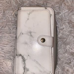 White Marble Wallet Phone Case